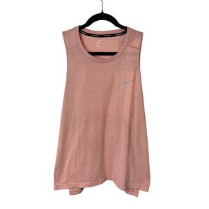Nike Rose Pink Running Tank Top Dri-FIT Racerback Heathered XL